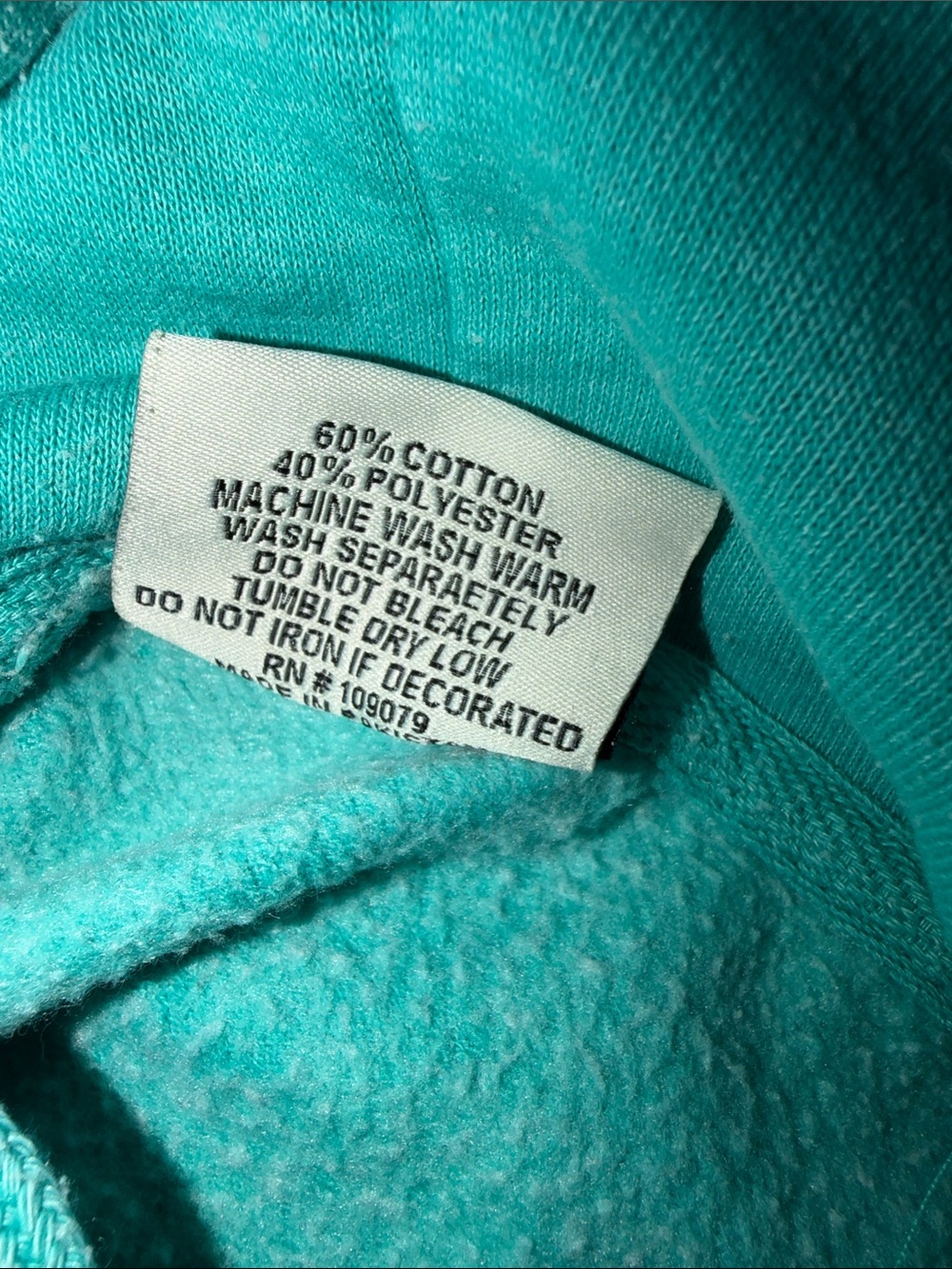 Teal Crewneck Hooded Sweatshirt with Palm Graphic - Picture 4 of 5